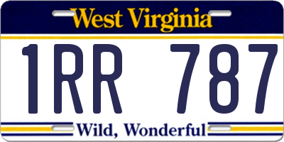 WV license plate 1RR787