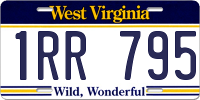 WV license plate 1RR795