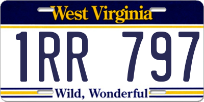 WV license plate 1RR797