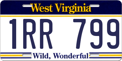 WV license plate 1RR799