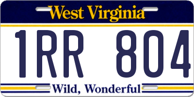 WV license plate 1RR804