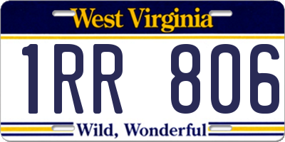 WV license plate 1RR806
