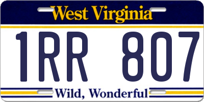 WV license plate 1RR807