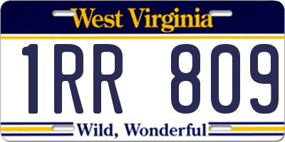 WV license plate 1RR809