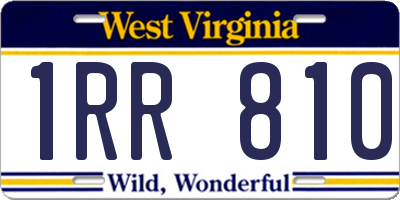 WV license plate 1RR810