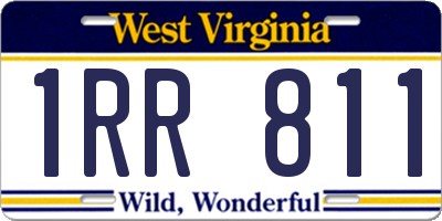 WV license plate 1RR811