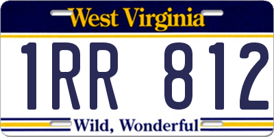 WV license plate 1RR812