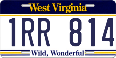 WV license plate 1RR814