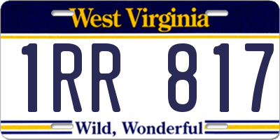 WV license plate 1RR817