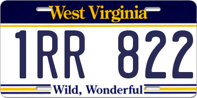 WV license plate 1RR822