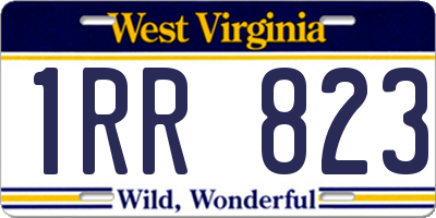 WV license plate 1RR823