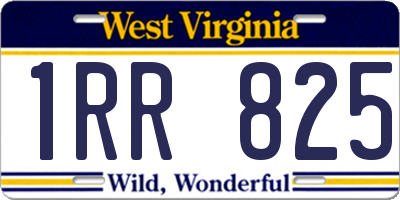 WV license plate 1RR825