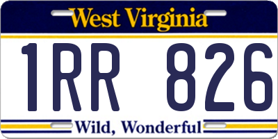WV license plate 1RR826