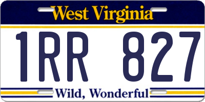 WV license plate 1RR827