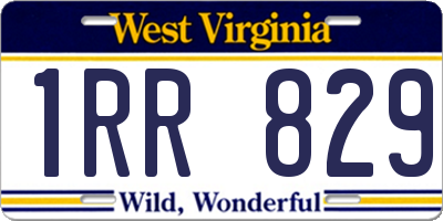 WV license plate 1RR829