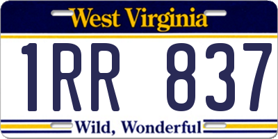 WV license plate 1RR837