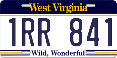 WV license plate 1RR841