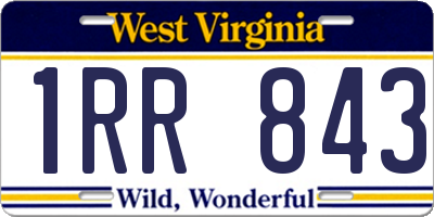 WV license plate 1RR843