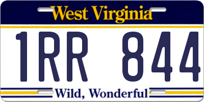 WV license plate 1RR844