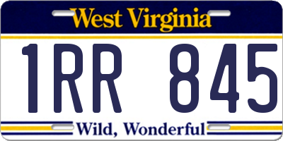 WV license plate 1RR845