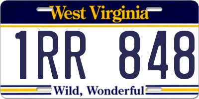 WV license plate 1RR848