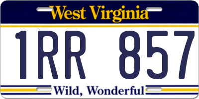 WV license plate 1RR857