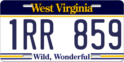 WV license plate 1RR859