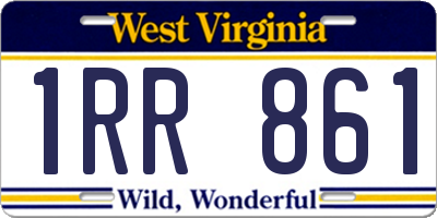 WV license plate 1RR861