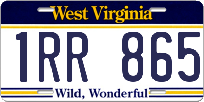 WV license plate 1RR865