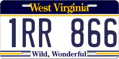 WV license plate 1RR866