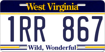 WV license plate 1RR867