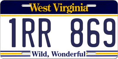 WV license plate 1RR869