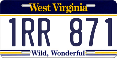 WV license plate 1RR871
