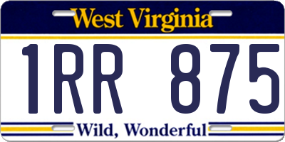 WV license plate 1RR875