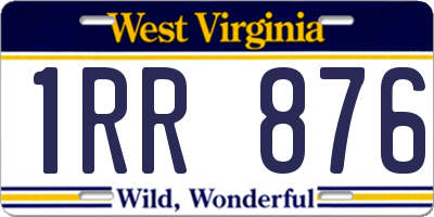 WV license plate 1RR876