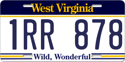 WV license plate 1RR878