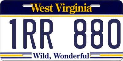 WV license plate 1RR880
