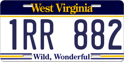 WV license plate 1RR882