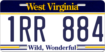 WV license plate 1RR884