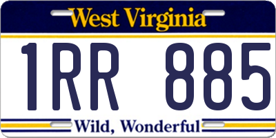 WV license plate 1RR885