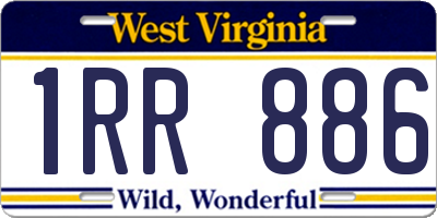WV license plate 1RR886