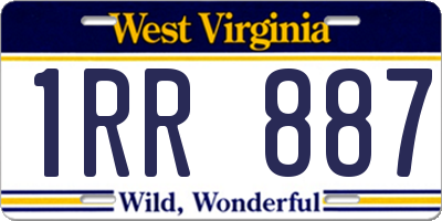 WV license plate 1RR887