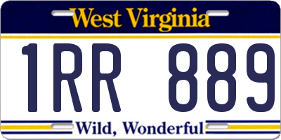 WV license plate 1RR889