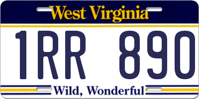 WV license plate 1RR890
