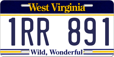 WV license plate 1RR891