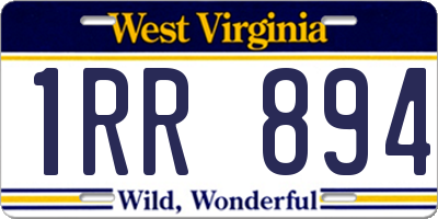 WV license plate 1RR894