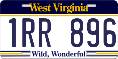 WV license plate 1RR896