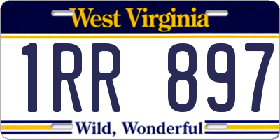 WV license plate 1RR897