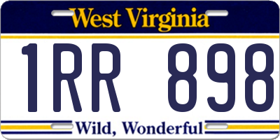 WV license plate 1RR898