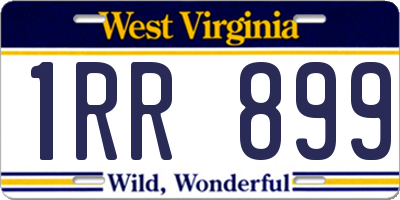 WV license plate 1RR899